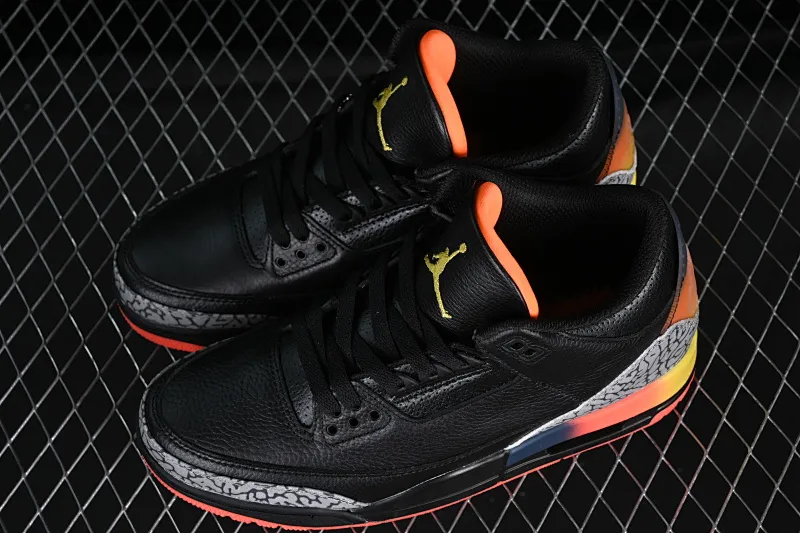 All categories Air Jordan Jordan series basketball shoes Air Jordan 3 J Balvin x Air Jordan 3 Retro "Rio" AJ3 Joe 3 Black Rainbow FN0344-902